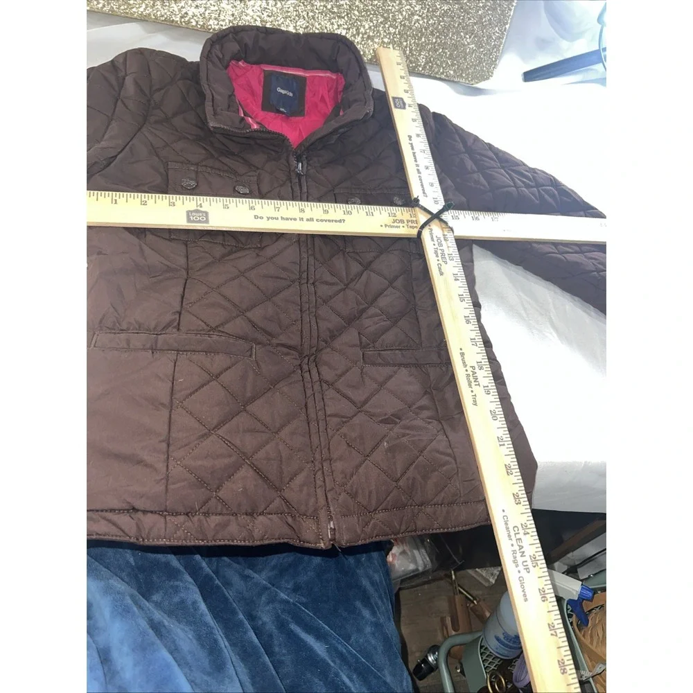 Gap Kids Puffer‎ Jacket Kids Xxl 14-16 Choc Full Zip Pockets Quilted Hanging